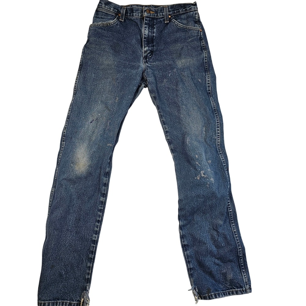 Wrangler Cowboy Cut 13MWZPW Mens 32x34‎ Dark Wash Straight Leg Denim Jeans